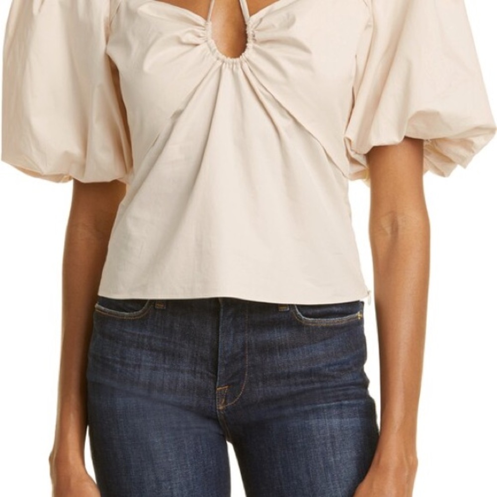 Frame Elegant Cream Puff Sleeve Top size L